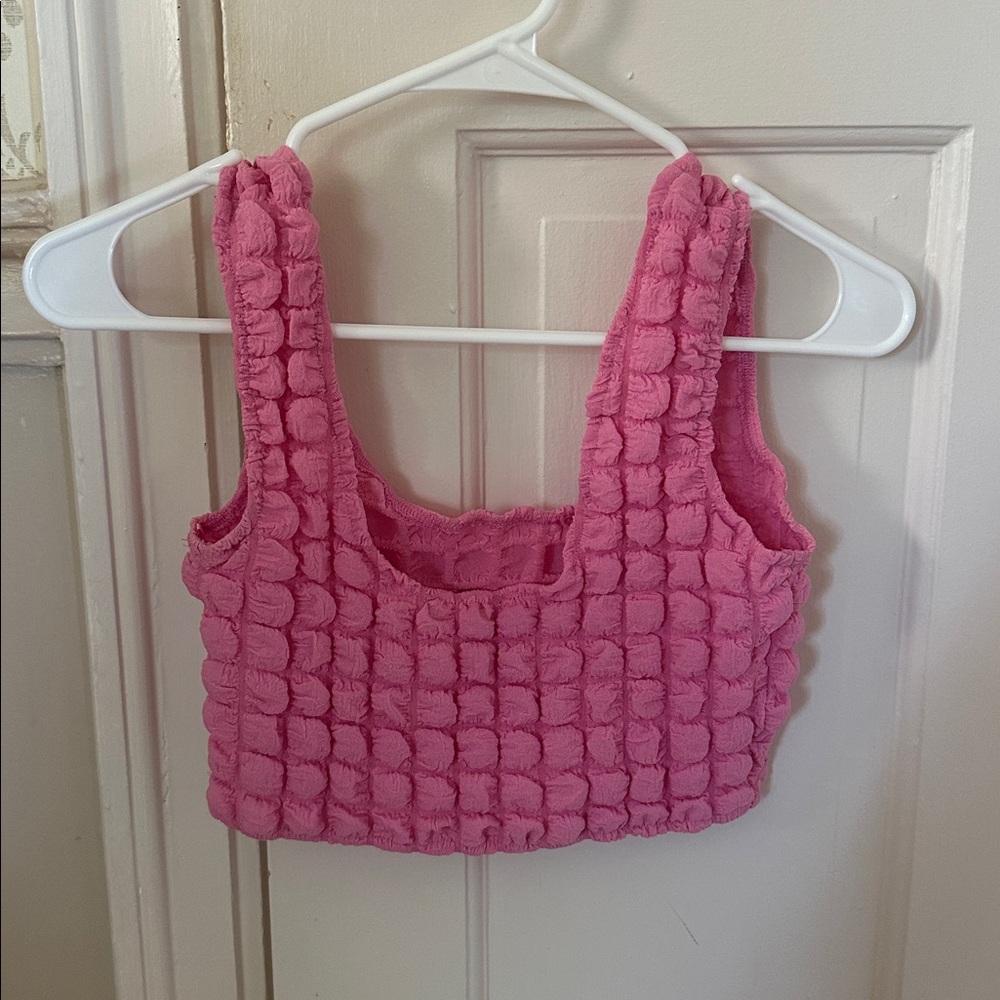 Pink Textured Tank Top - Picture 2 of 3